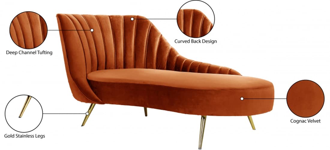 Chesterfield Lounger Sofa Chaise Lounge with Stainless Steel Leg - Image 5
