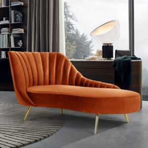 Chesterfield Lounger Sofa Chaise Lounge with Stainless Steel Leg